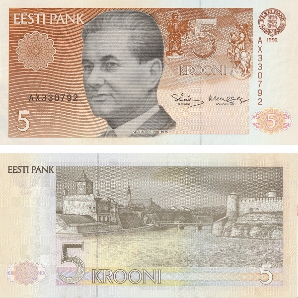 Эстония 5 Эстонских крон (1992) P#