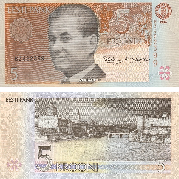 Эстония 5 Эстонских крон (1994) P#