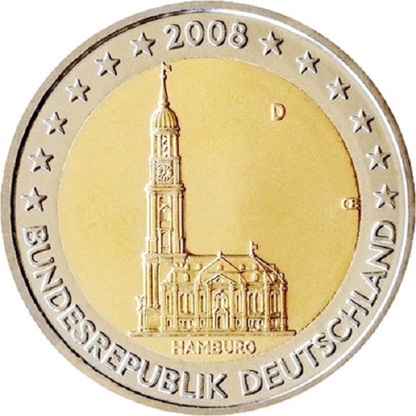 Германия 2 Евро (2008) "D" KM# 261