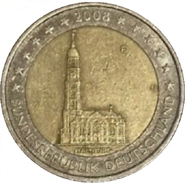 Германия 2 Евро (2008) "F" KM# 261