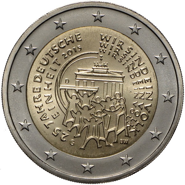 Германия 2 Евро (2015) "G" KM#