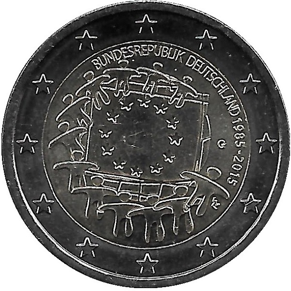 Германия 2 Евро (2015) "G" KM#