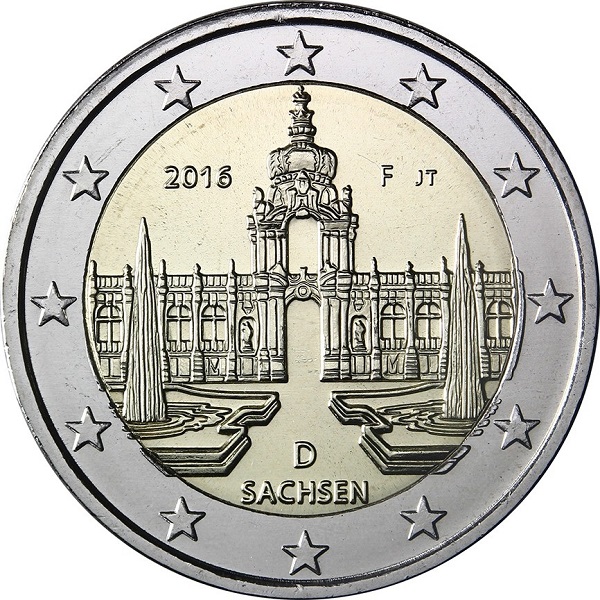 Германия 2 Евро (2016) "F" KM#