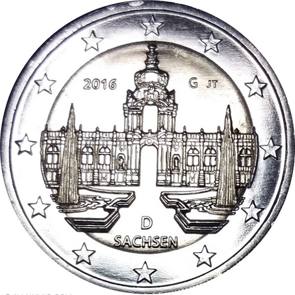 Германия 2 Евро (2016) "G" KM#