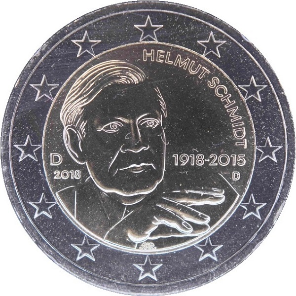 Германия 2 Евро (2018) "D" KM#
