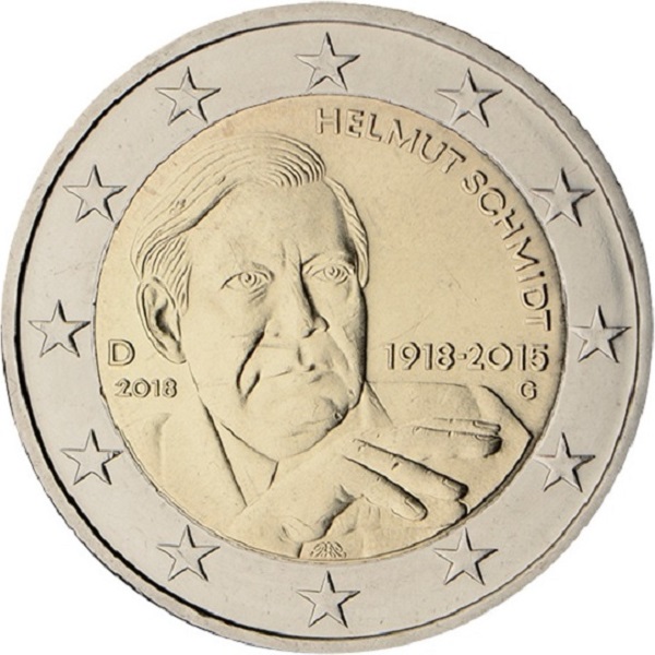 Германия 2 Евро (2018) "G" KM#