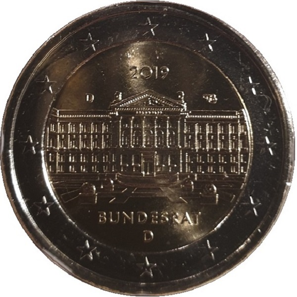 Германия 2 Евро (2019) "D" KM#