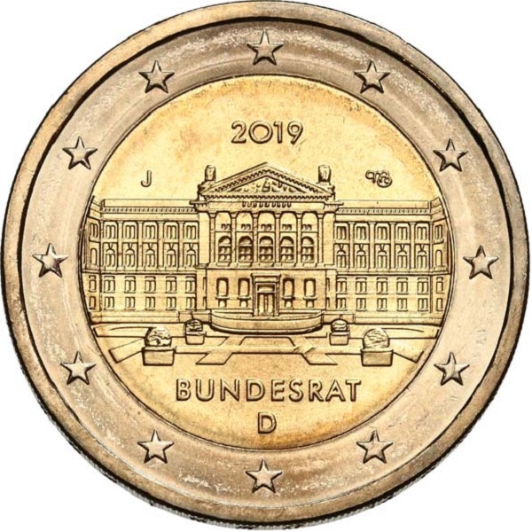 Германия 2 Евро (2019) "J" KM#