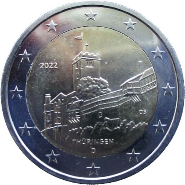 Германия 2 Евро (2022) "F" KM#