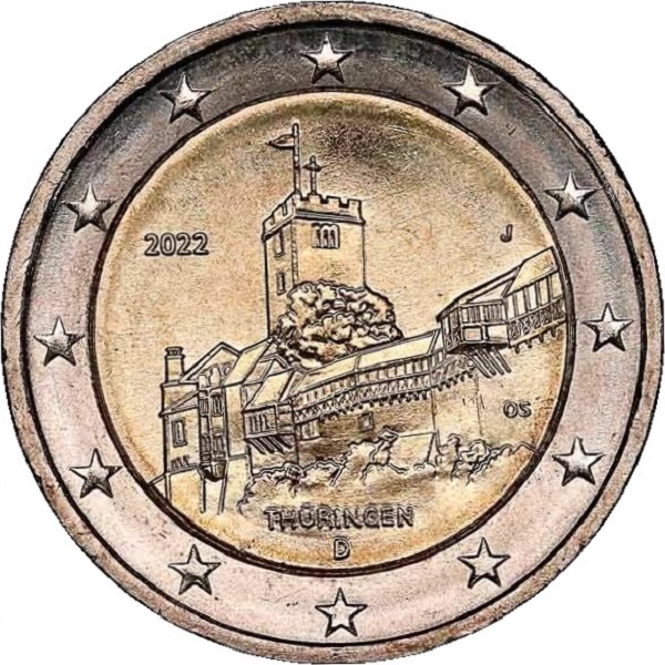 Германия 2 Евро (2022) "J" KM#