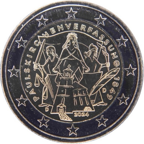 Германия 2 Евро (2024) "D" KM#