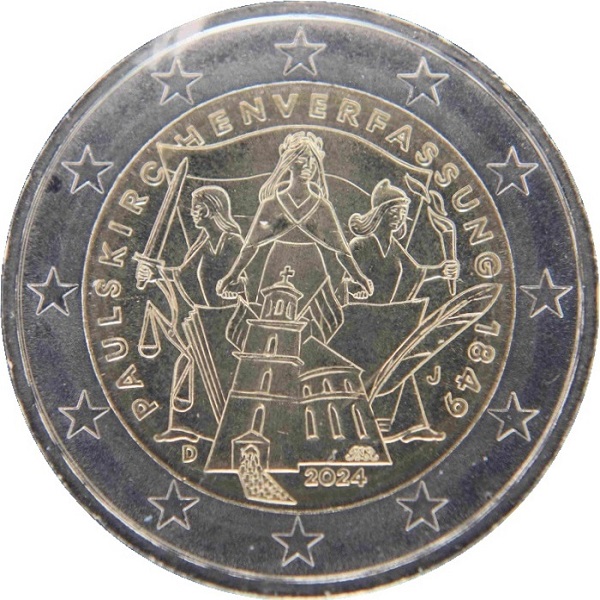 Германия 2 Евро (2024) "J" KM#