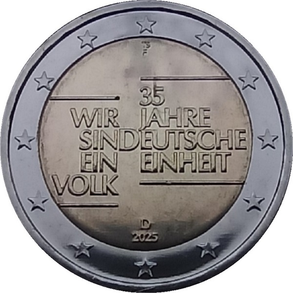Германия 2 Евро (2025) "F" KM#