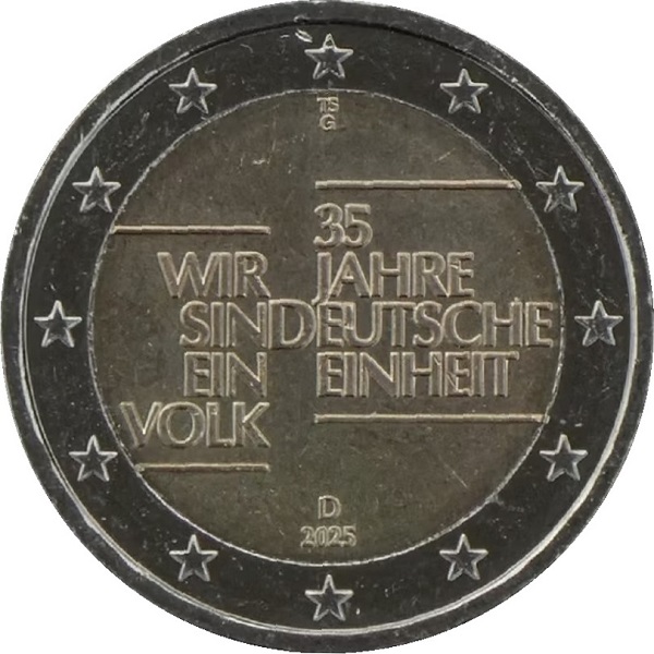 Germany 2 Euro (2025) "G" KM#
