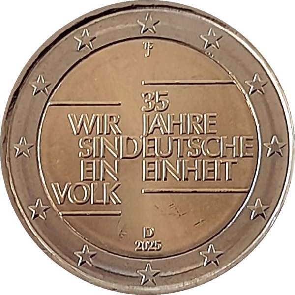 Germany 2 Euro (2025) "J" KM#