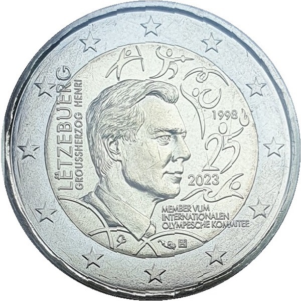 Люксембург 2 Евро (2023) KM#
