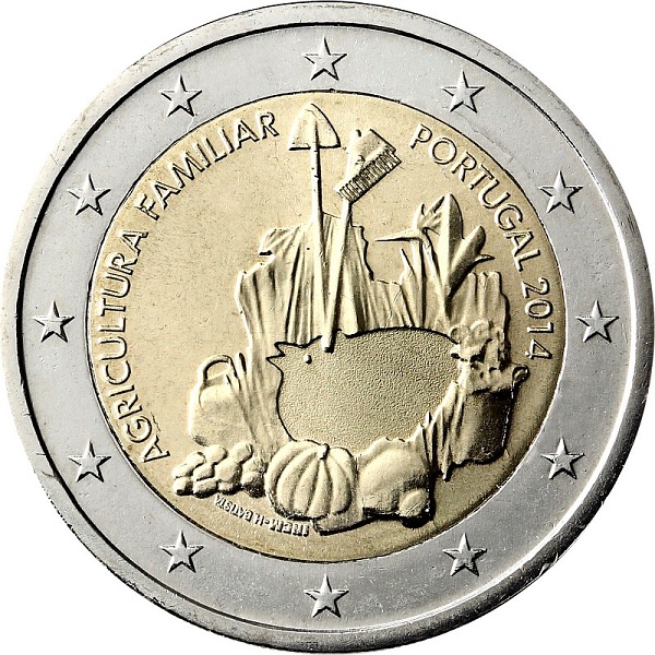 Португалия 2 Евро (2014) KM#