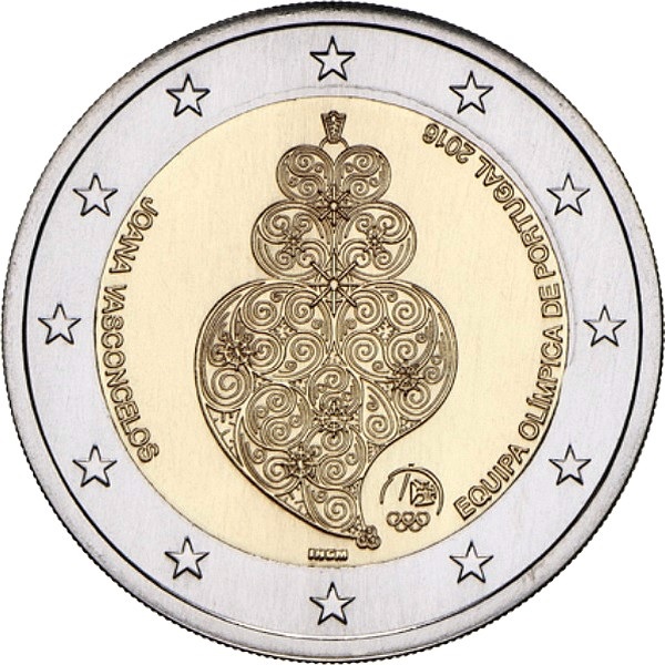 Португалия 2 Евро (2016) KM#