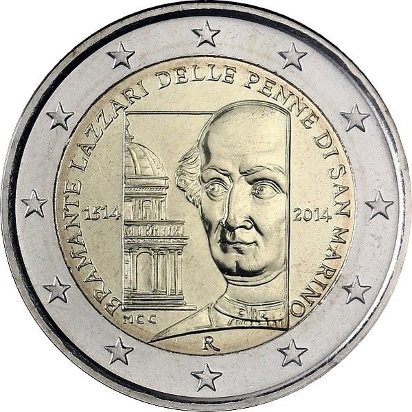 Сан-Марино 2 Евро (2014) KM#