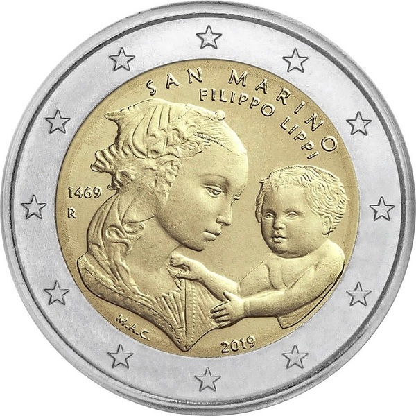 Сан-Марино 2 Евро (2019) KM#