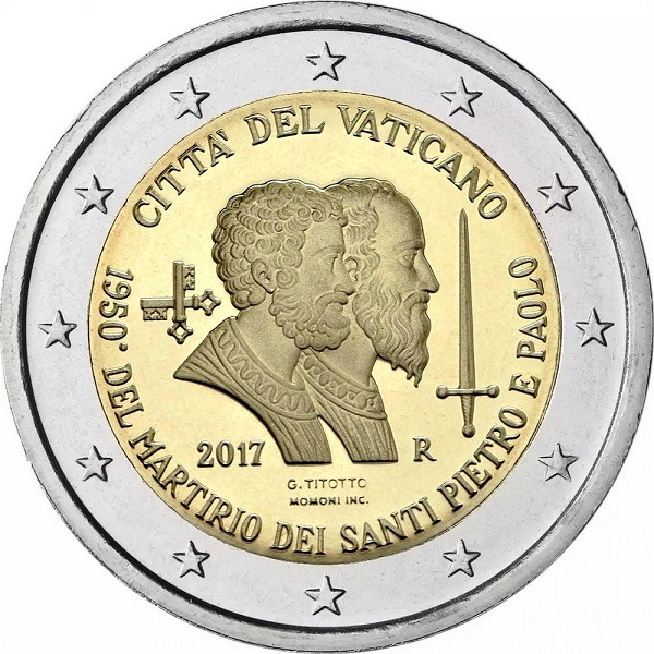 Ватикан 2 Евро (2017) KM#