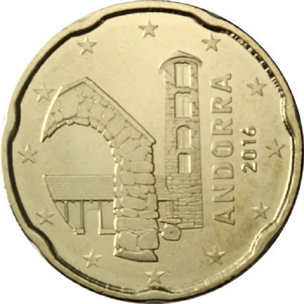 Andorra 20 Euro cent (2016) KM#