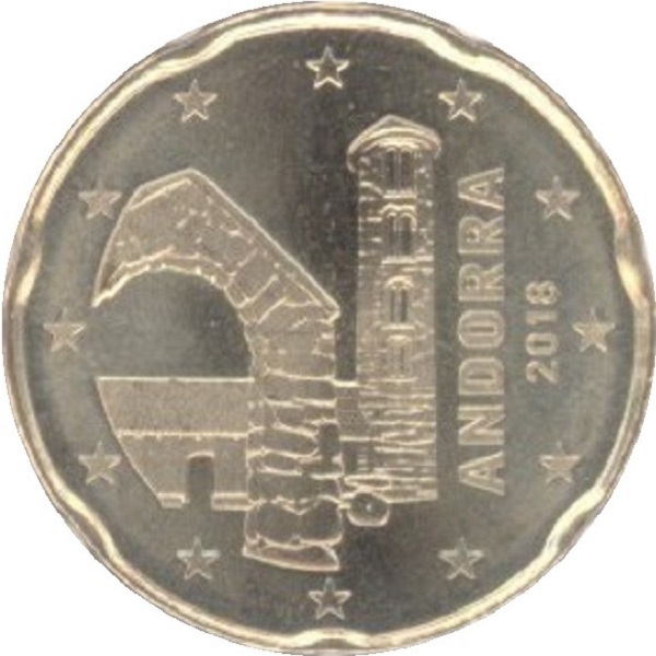 Андорра 20 Евро цент (2018) KM#