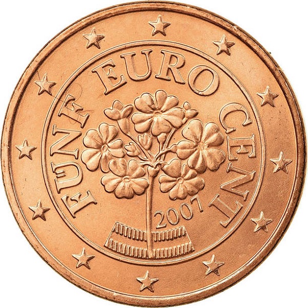 Австрия 5 Евроцент (2007) KM#