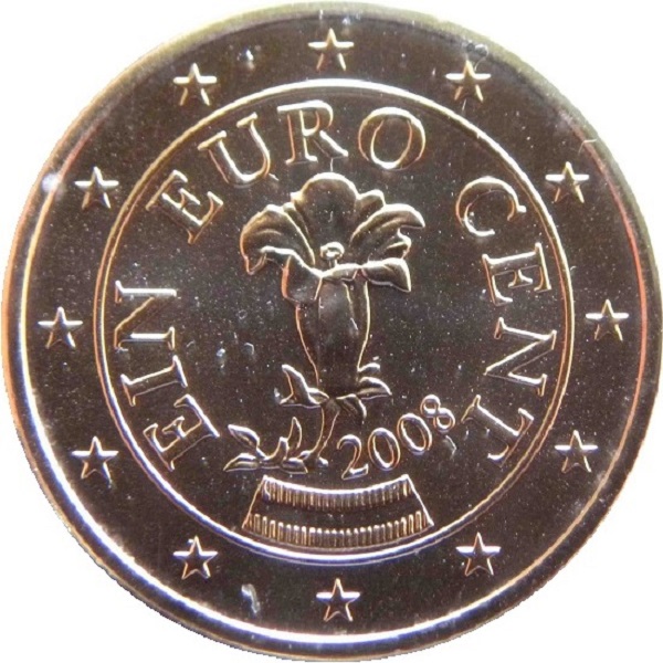 Австрия 1 Евроцент (2008) KM#