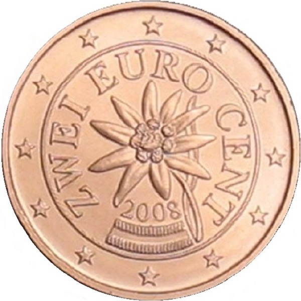 Австрия 2 Евроцент (2008) KM#