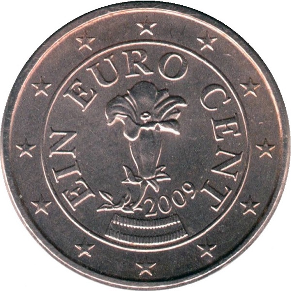 Австрия 1 Евроцент (2009) KM#