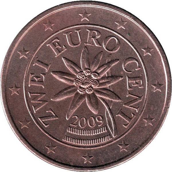 Австрия 2 Евроцент (2009) KM#