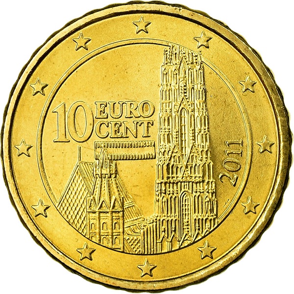 Austria 10 Euro cent (2011) KM#