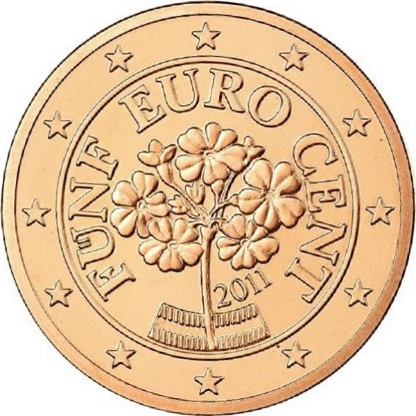 Austria 5 Euro cent (2011) KM#