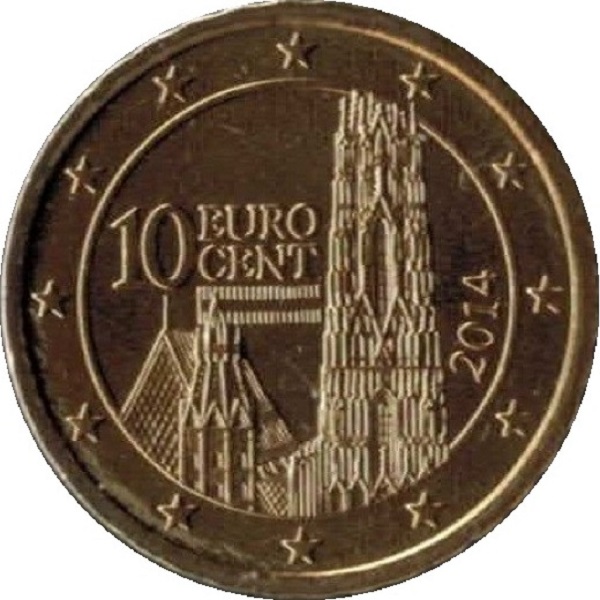 Австрия 10 Евро цент (2014) KM#