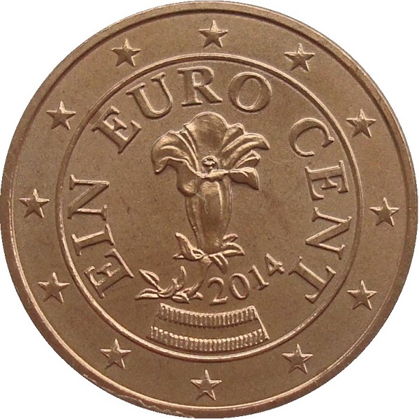 Австрия 1 Евро цент (2014) KM#