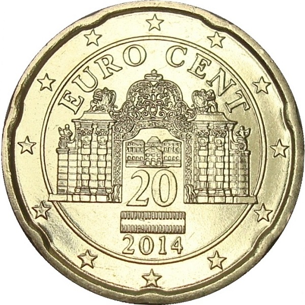 Австрия 20 Евро цент (2014) KM#