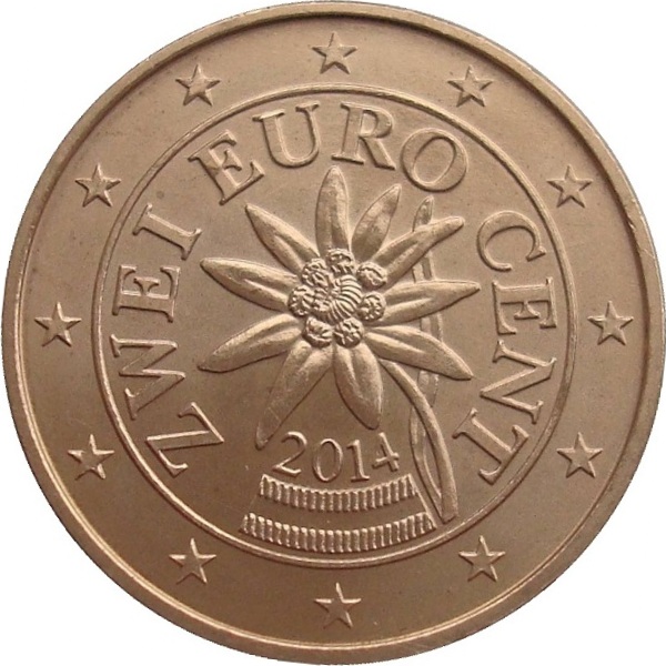 Австрия 2 Евро цент (2014) KM#