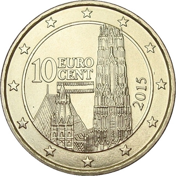 Австрия 10 Евро цент (2015) KM#