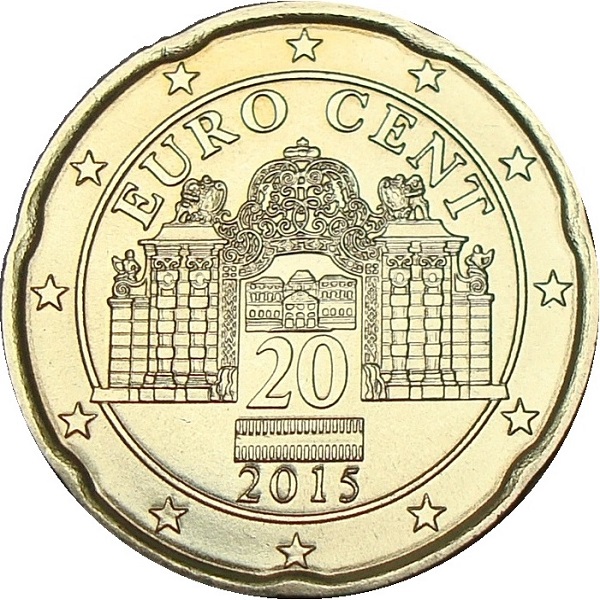 Austria 20 Euro cent (2015) KM#