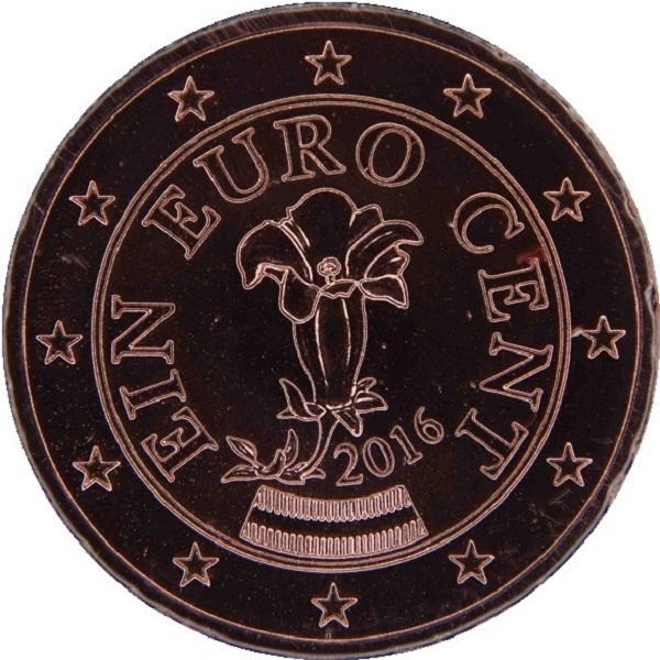 Австрия 1 Евро цент (2016) KM#