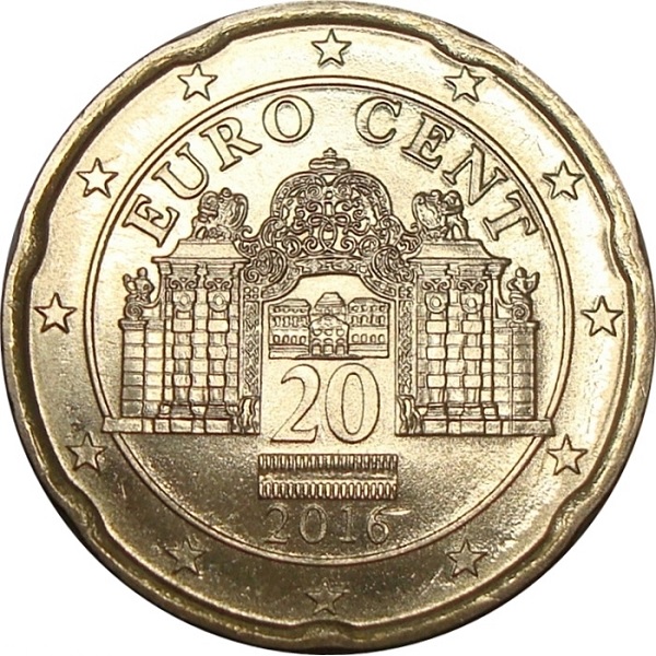 Австрия 20 Евро цент (2016) KM#