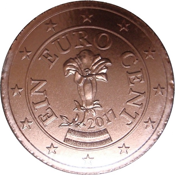 Австрия 1 Евро цент (2017) KM#