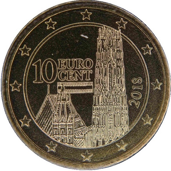 Австрия 10 Евро цент (2018) KM#