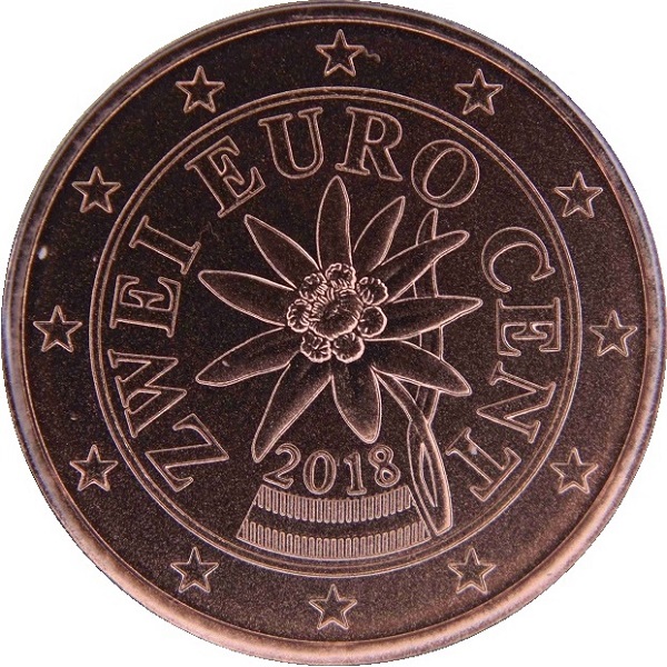 Австрия 2 Евро цент (2018) KM#