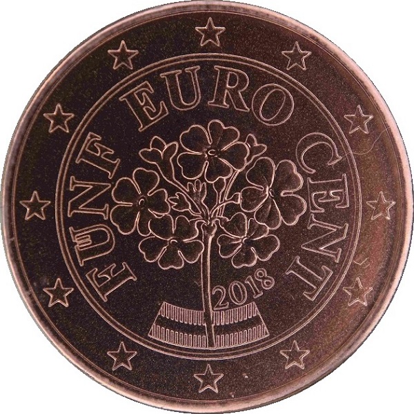 Австрия 5 Евро цент (2018) KM#