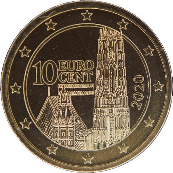 Австрия 10 Евро цент (2020) KM#