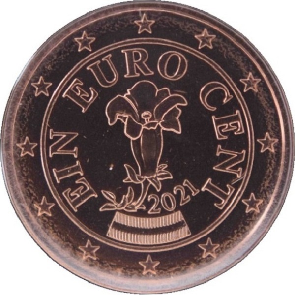 Austria 1 Euro cent (2021) KM#