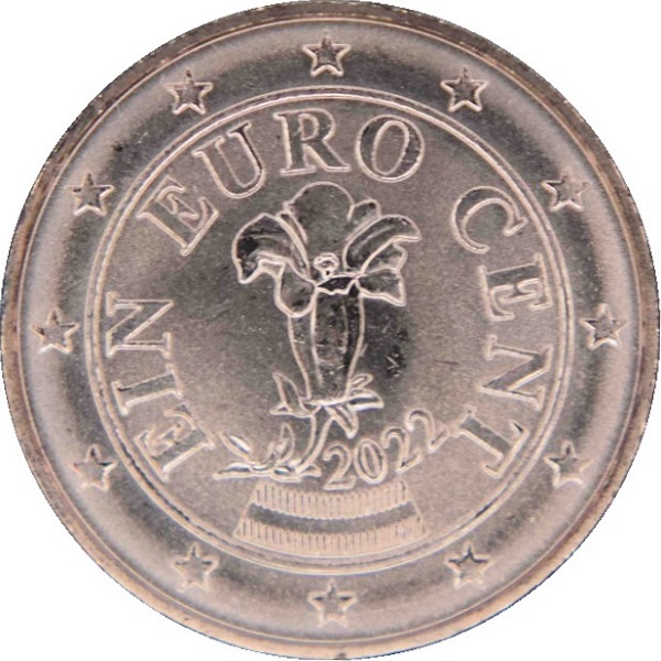 Austria 1 Euro cent (2022) KM#