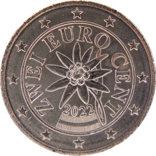 Austria 2 Euro cent (2022) KM#